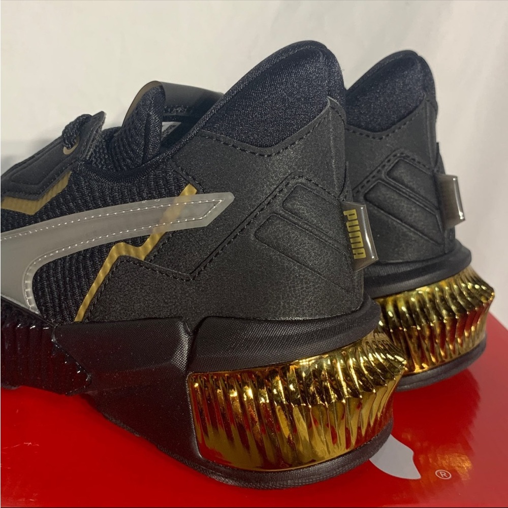 Puma Provoke XT Mid Top Shoes Black Gold Grey New Womans 6.5 / 5.5 - Picture 5 of 8